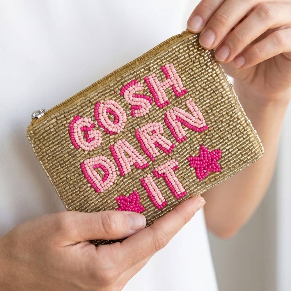 Gosh Darn It Seed Beaded Coin Purse