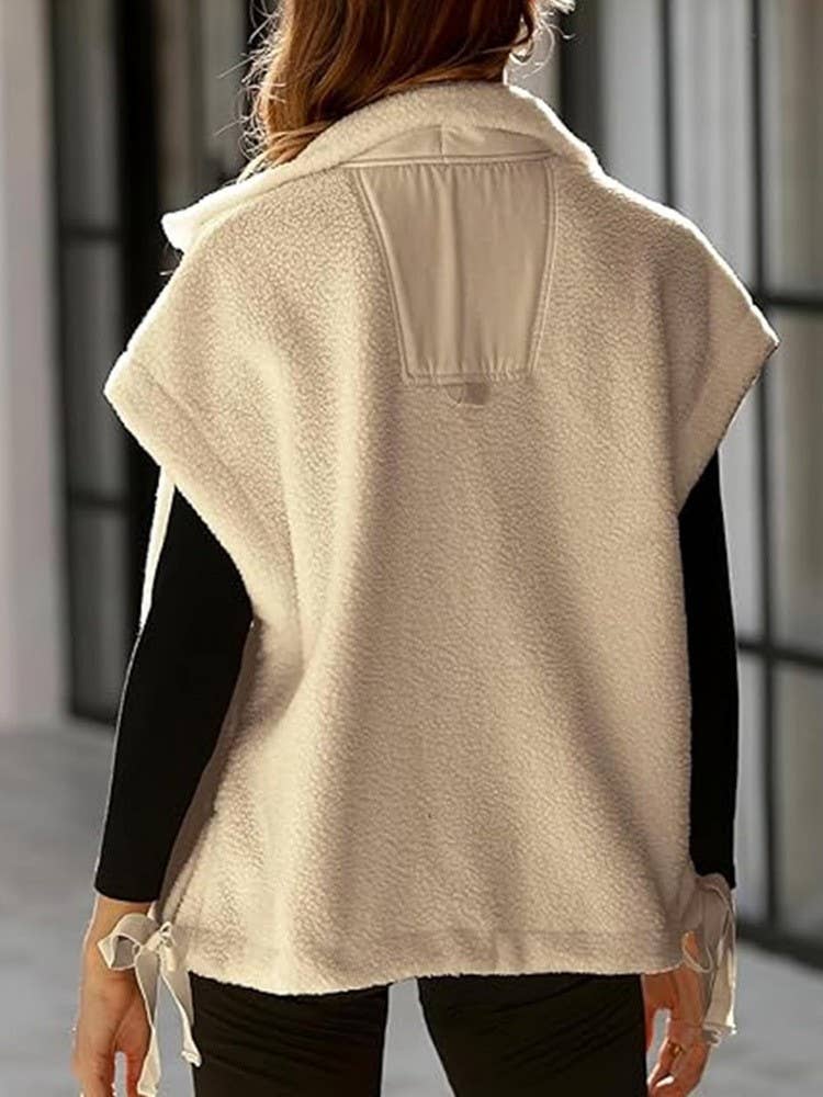 Fleece Button Vest Jacket