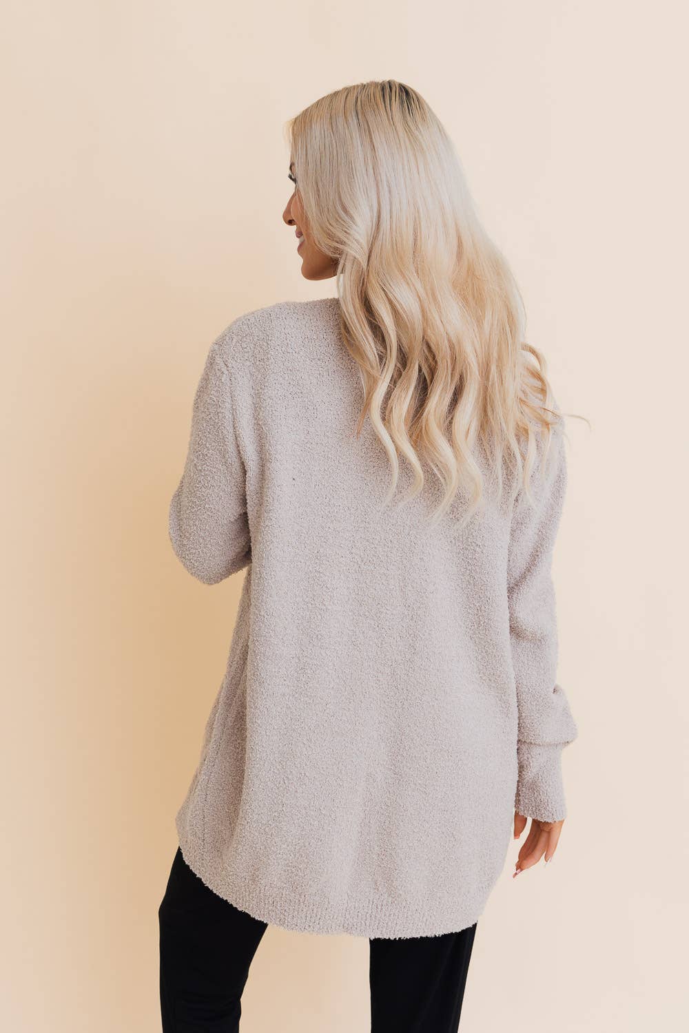 Cozy Boucle Longline Cardigan w Pockets: Oatmeal