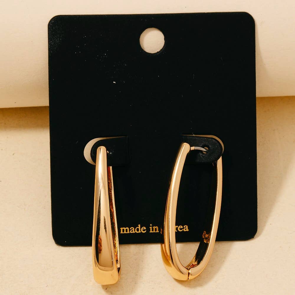 Oval Hinge Hoop Earrings