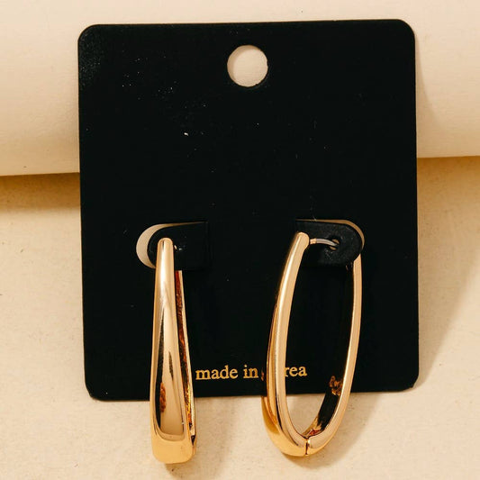 Oval Hinge Hoop Earrings
