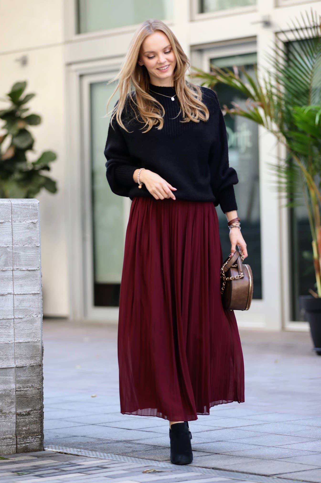 Taupe chiffon maxi clearance skirt