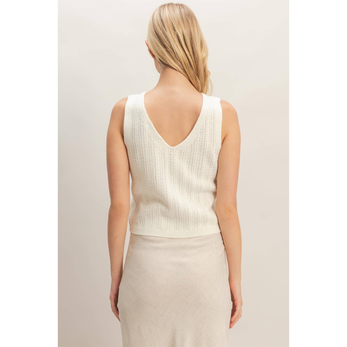 V-Neck Knit Tank Top