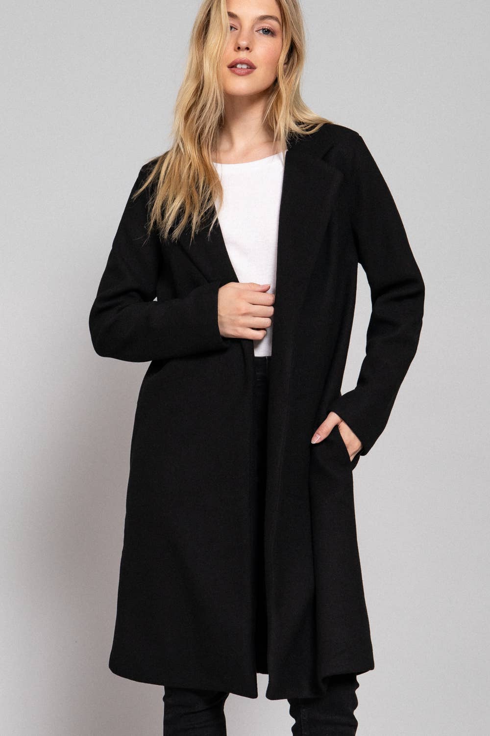Open Front Long Coat
