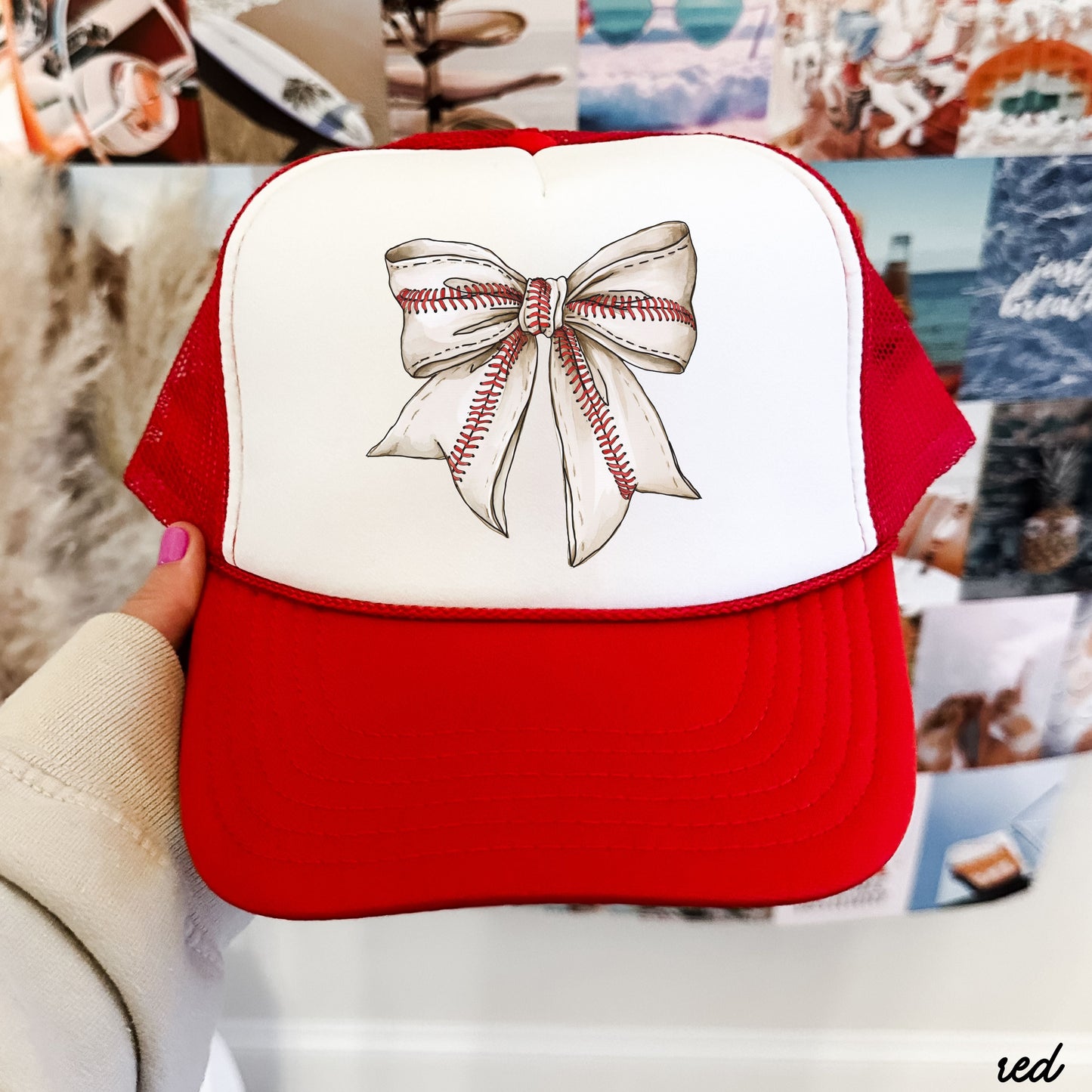 Baseball Bow Trucker Hat *9 Colors