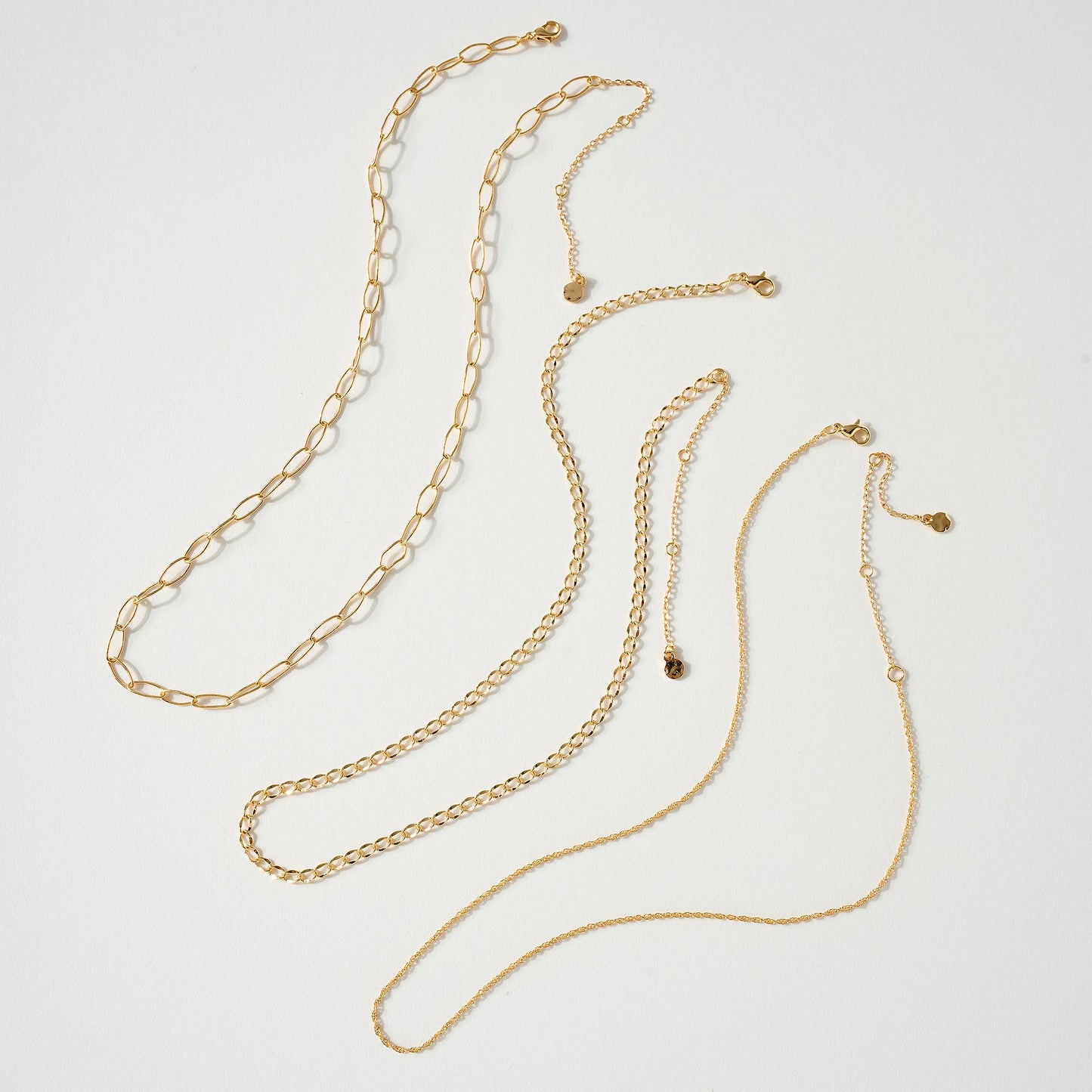 Set of Three Different Chain Necklace: RH / ONE SIZE