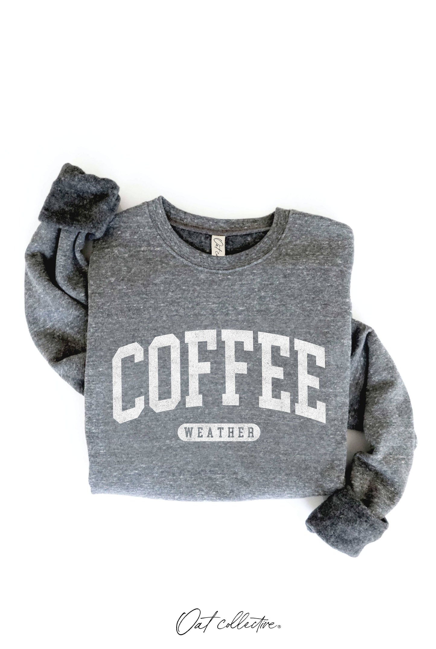 COFFEE WEATHER Graphic Sweatshirt : DARK GREY / M