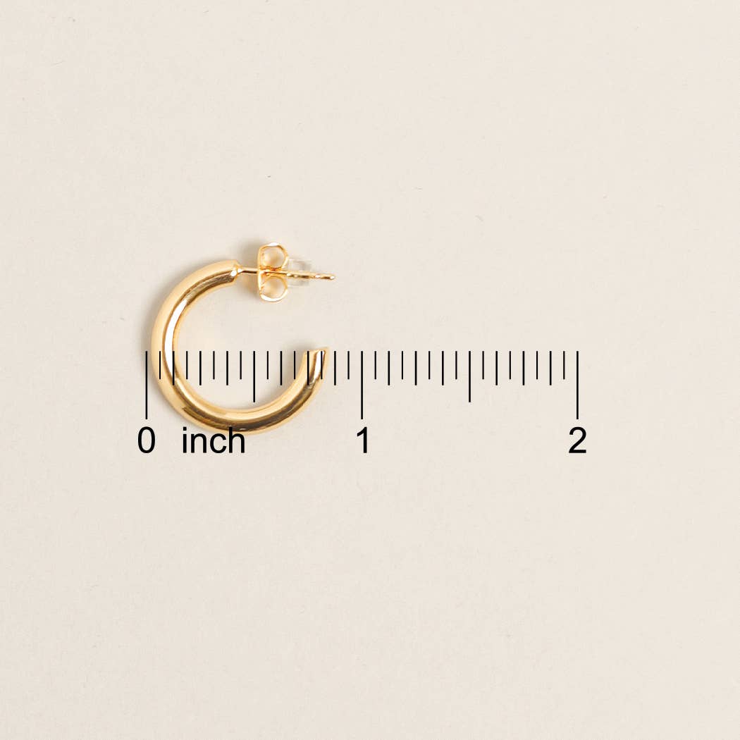 14K Gold Dipped Post Hoop Earrings