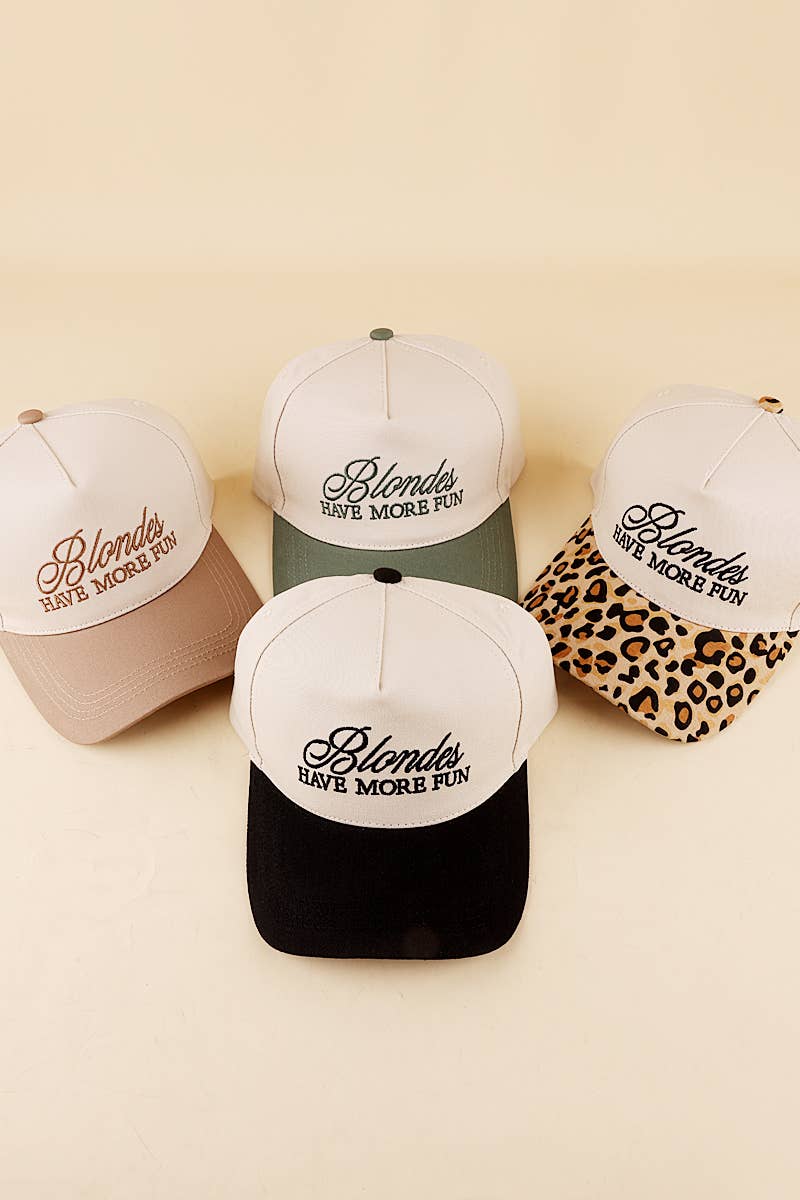 Blondes Have More Fun Two Tone Canvas Cotton Cap