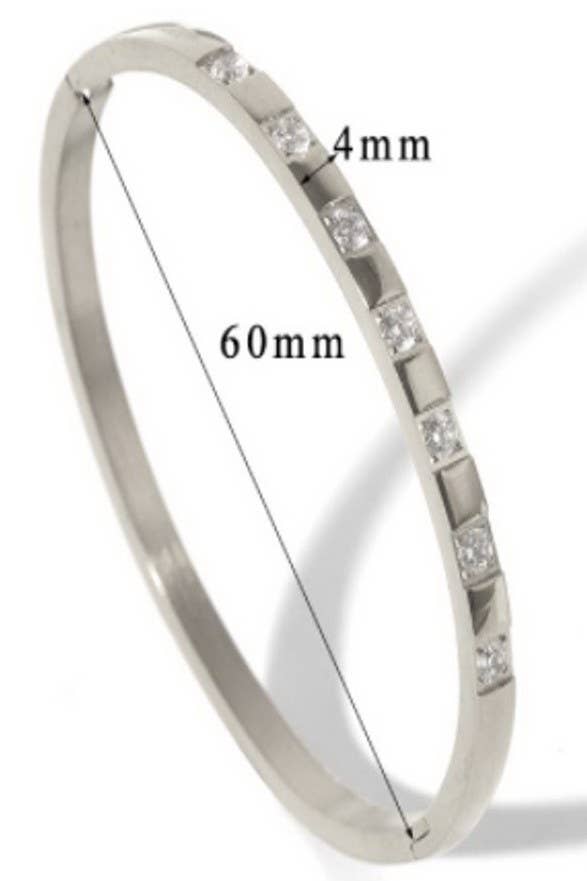 18K STAINLESS STEEL TARNISH FREE RHINESTONE BANGLE