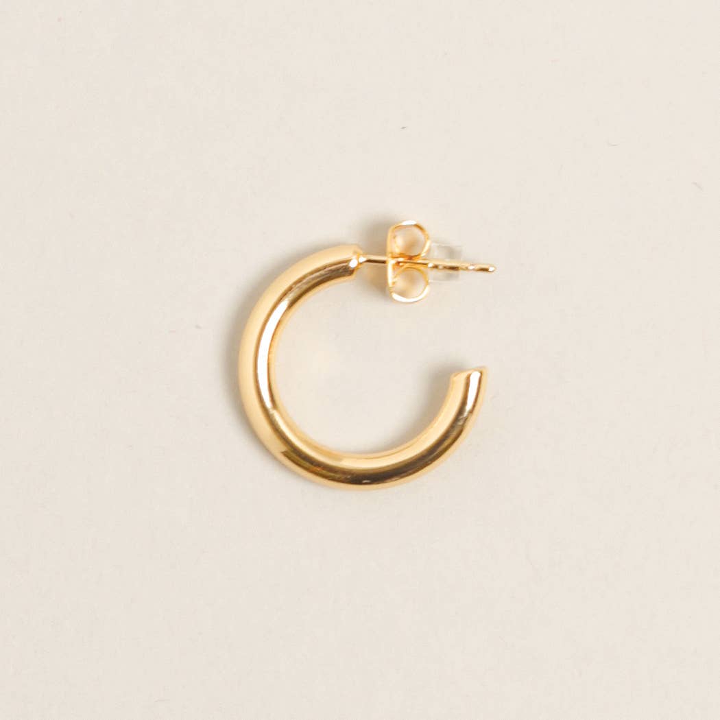 14K Gold Dipped Post Hoop Earrings
