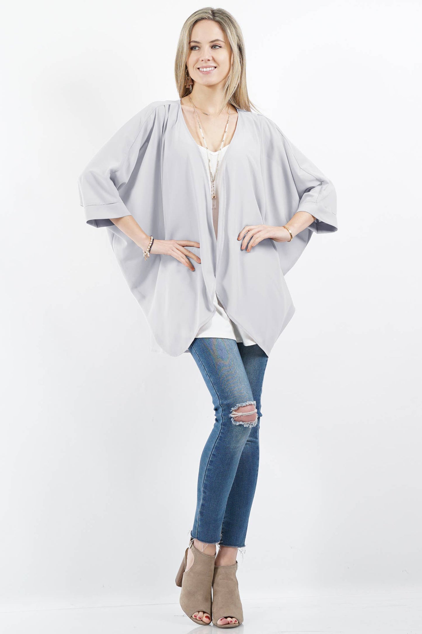 Chiffon Cardigan: S / DUSTYBLUSH-93182