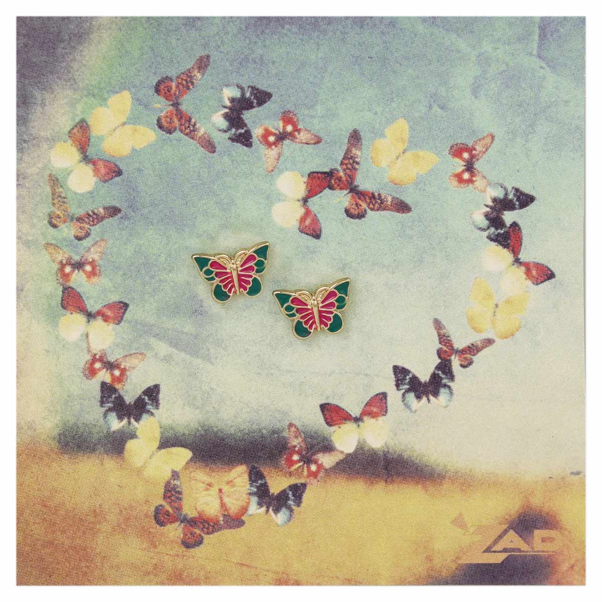 Butterfly Flutter Enamel Post Earrings