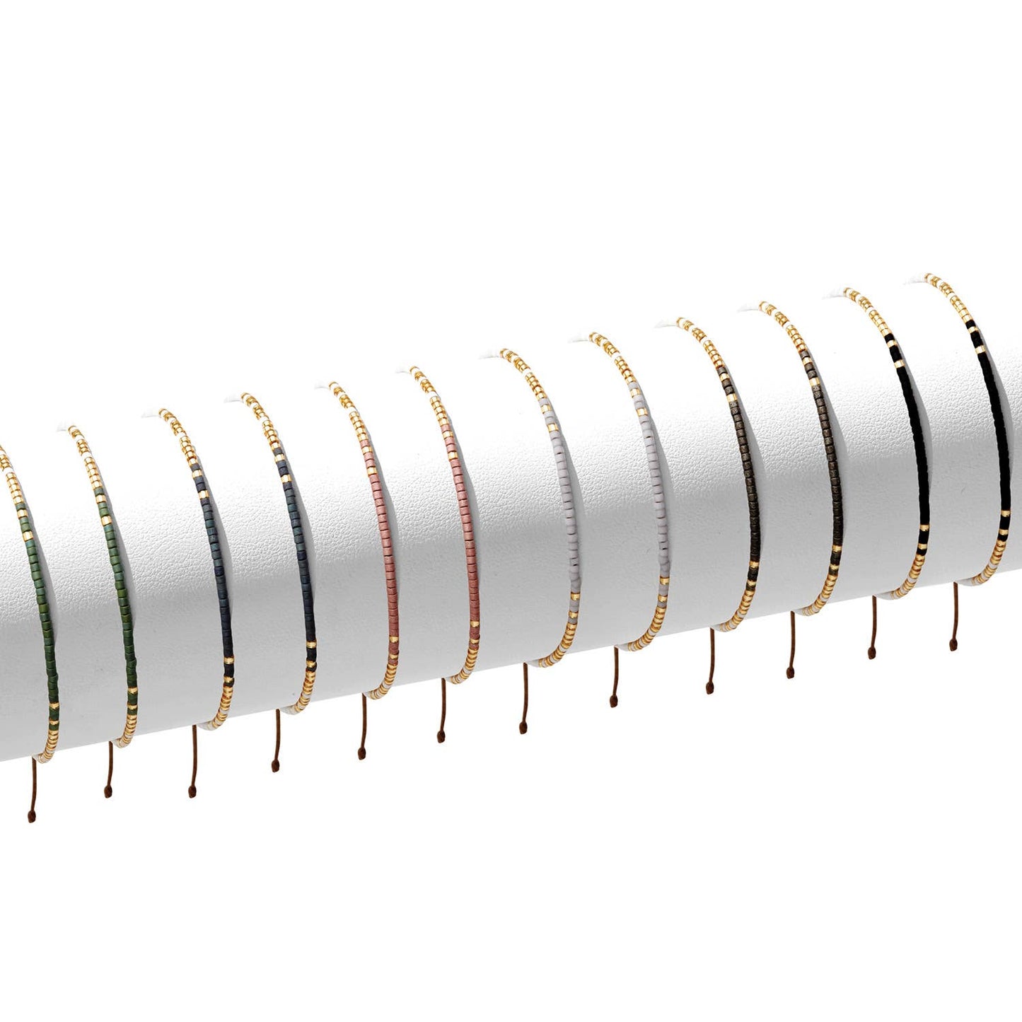 S/12 Miyuki Delica Adjustable Bracelets: Warm Gold