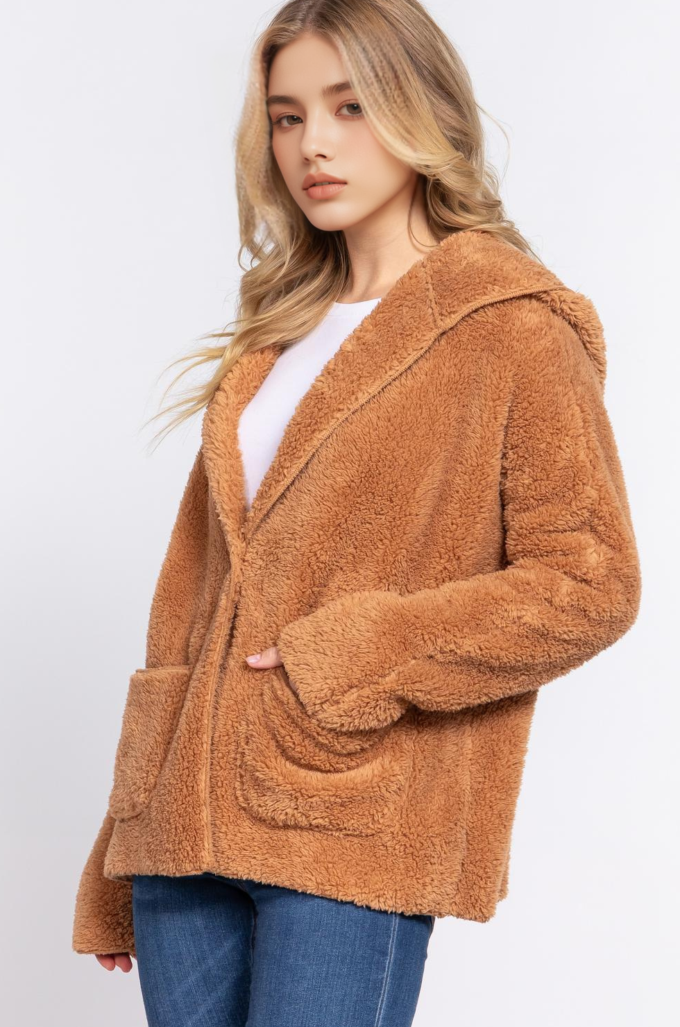Dolman Sleeve Hoodie Sherpa Jacket