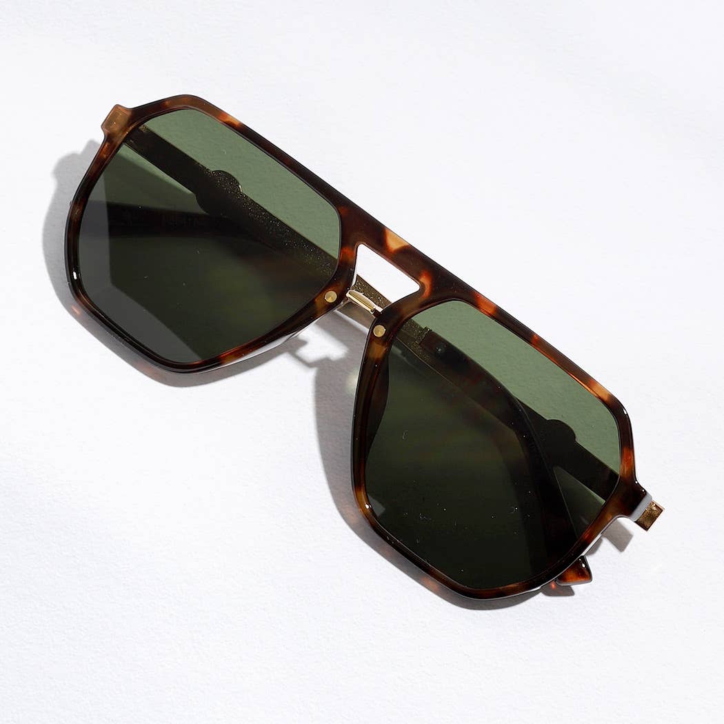Geometric Shape Thin Frame Designed Sunglasses