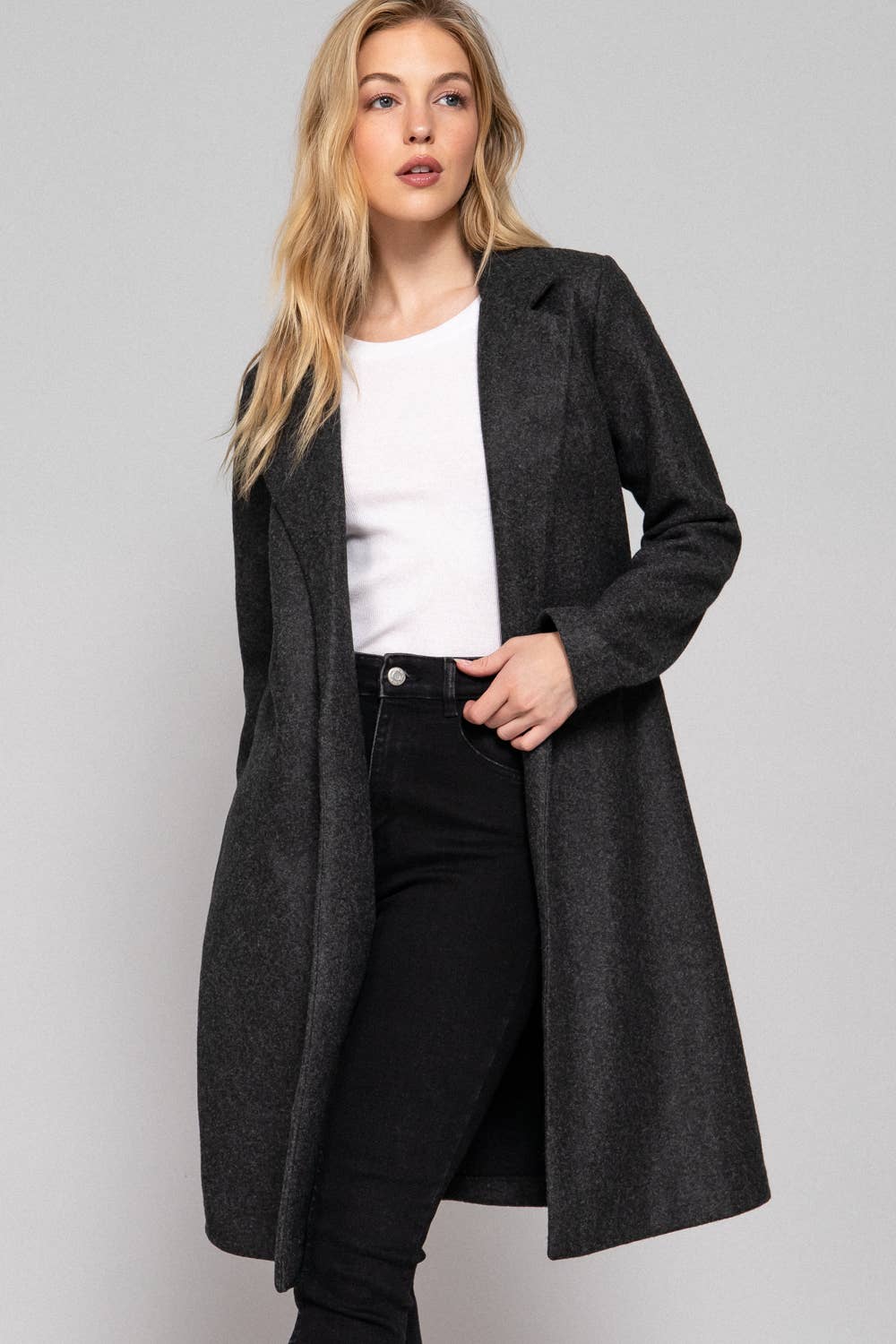Open Front Long Coat