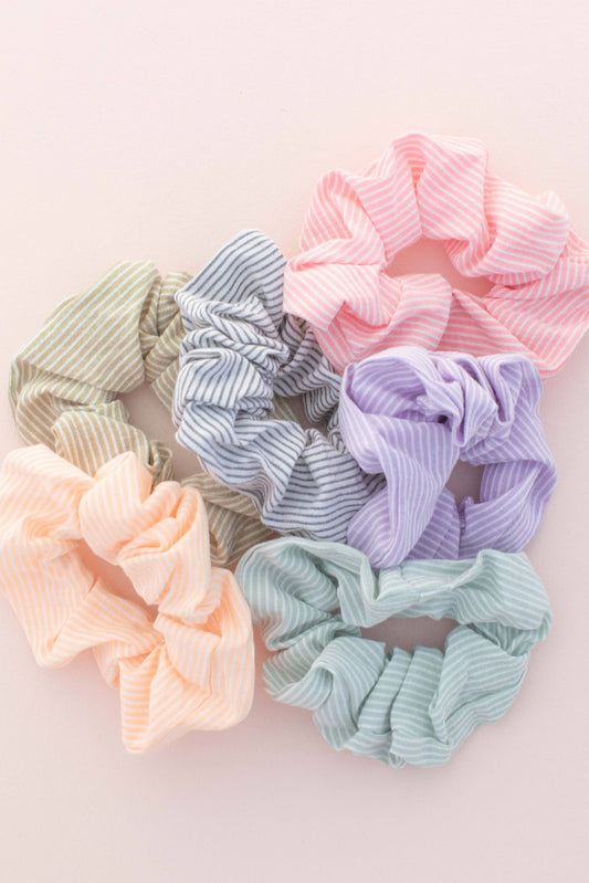 Cotton Stripe Scrunchie: Citrus