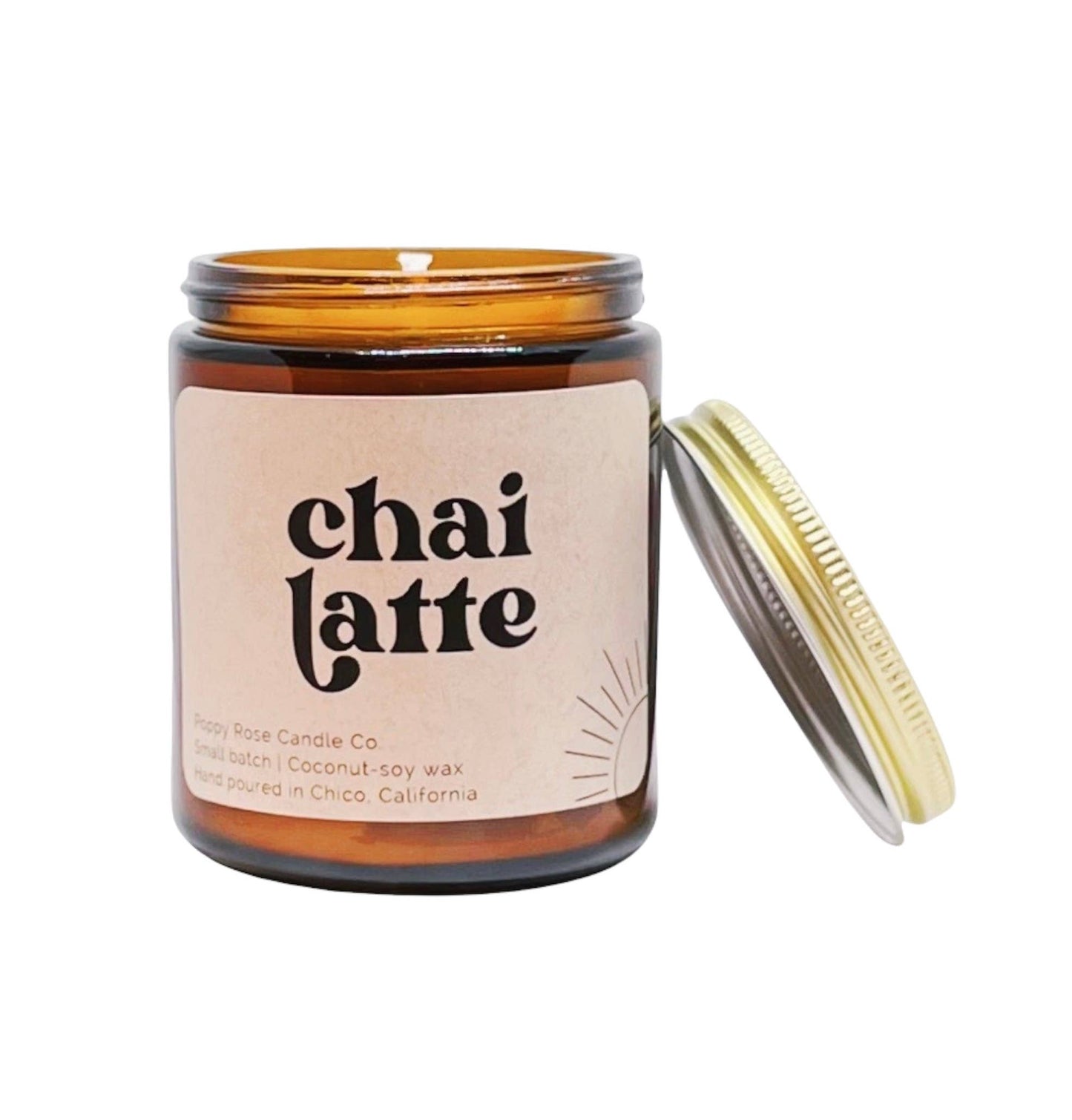Chai Latte - 8 oz coconut soy candle amber jar