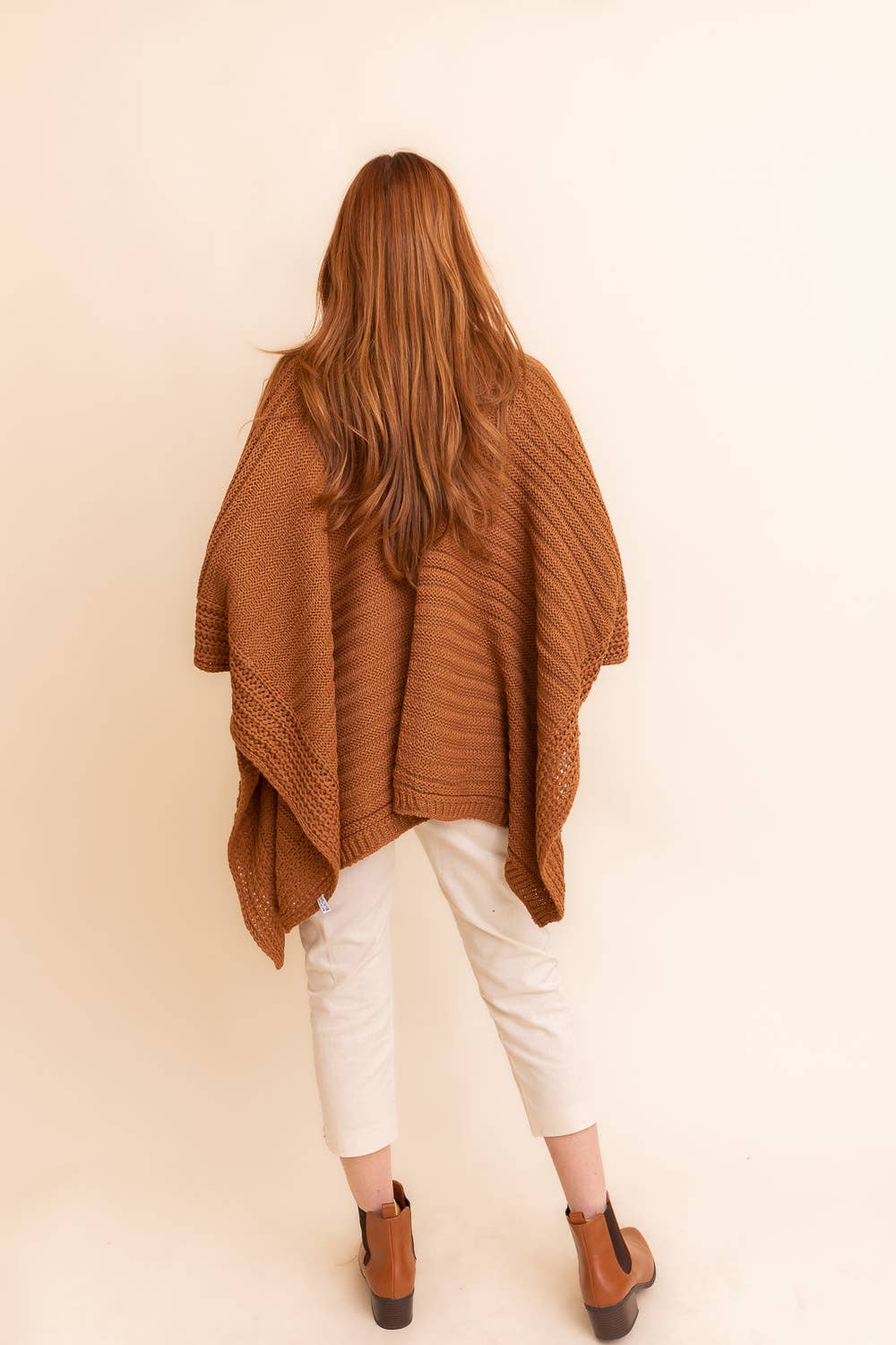 Ridged Rib Knit Ruana ❤️: Oatmeal