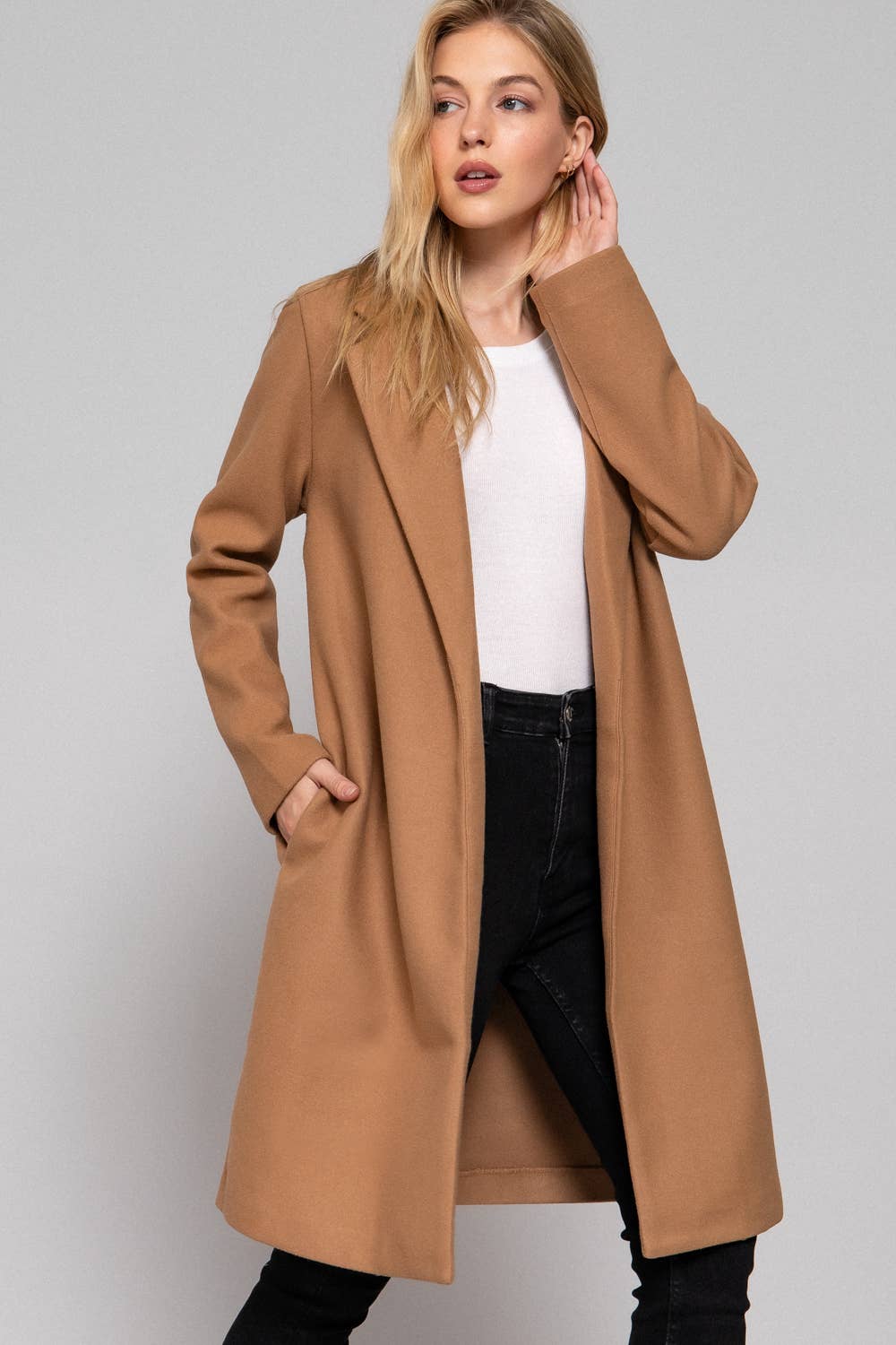 Open Front Long Coat