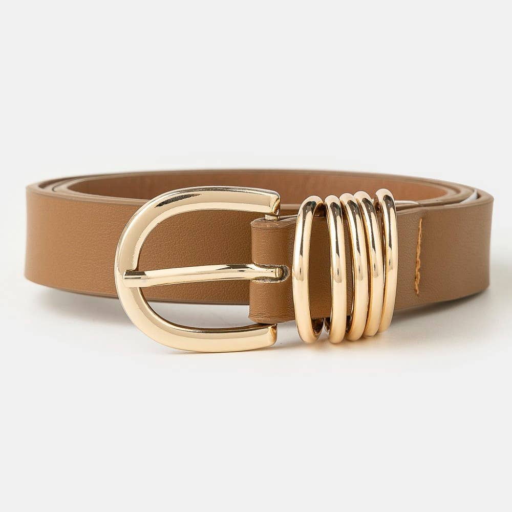 Multi Ring Leather Belt