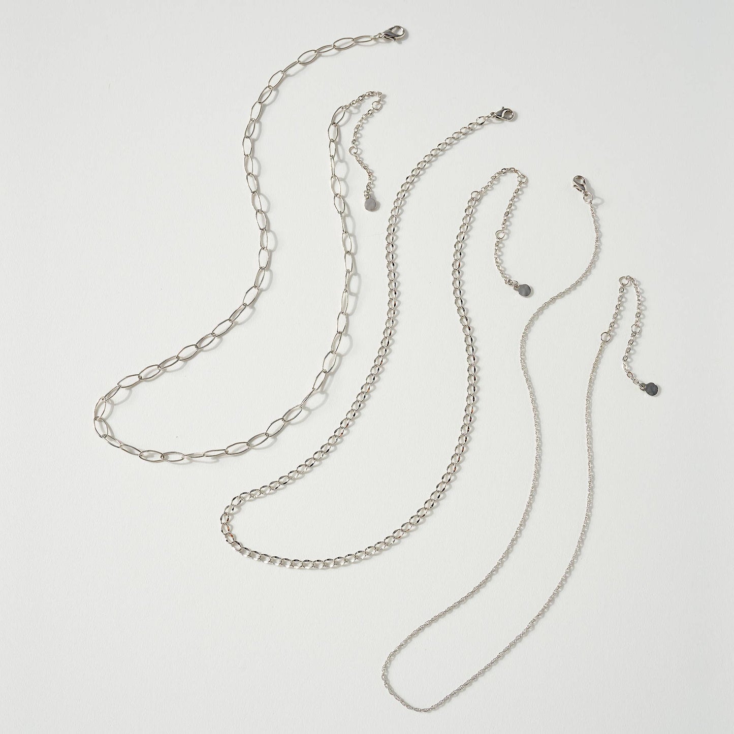 Set of Three Different Chain Necklace: RH / ONE SIZE