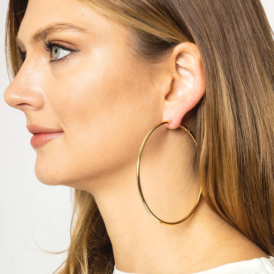 Large Gold Dipped Hoop Earrings