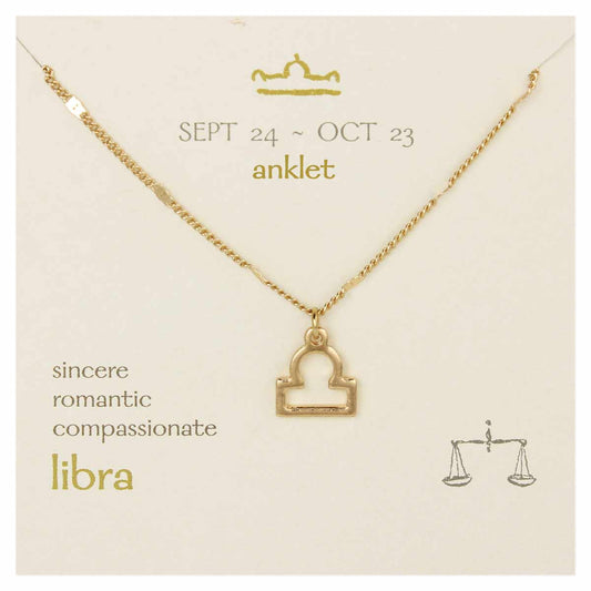 Gold Chain Libra Charm Anklet