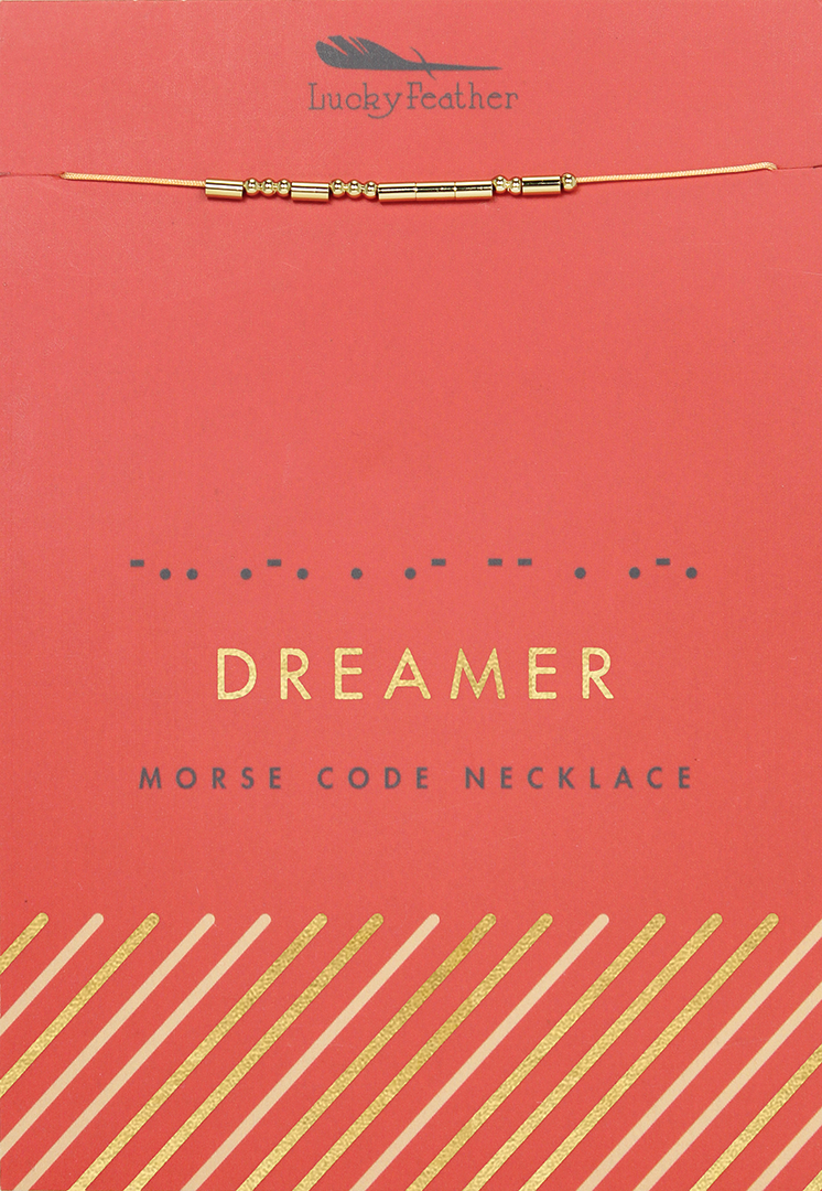 Morse Code Necklace - Gold - DREAMER