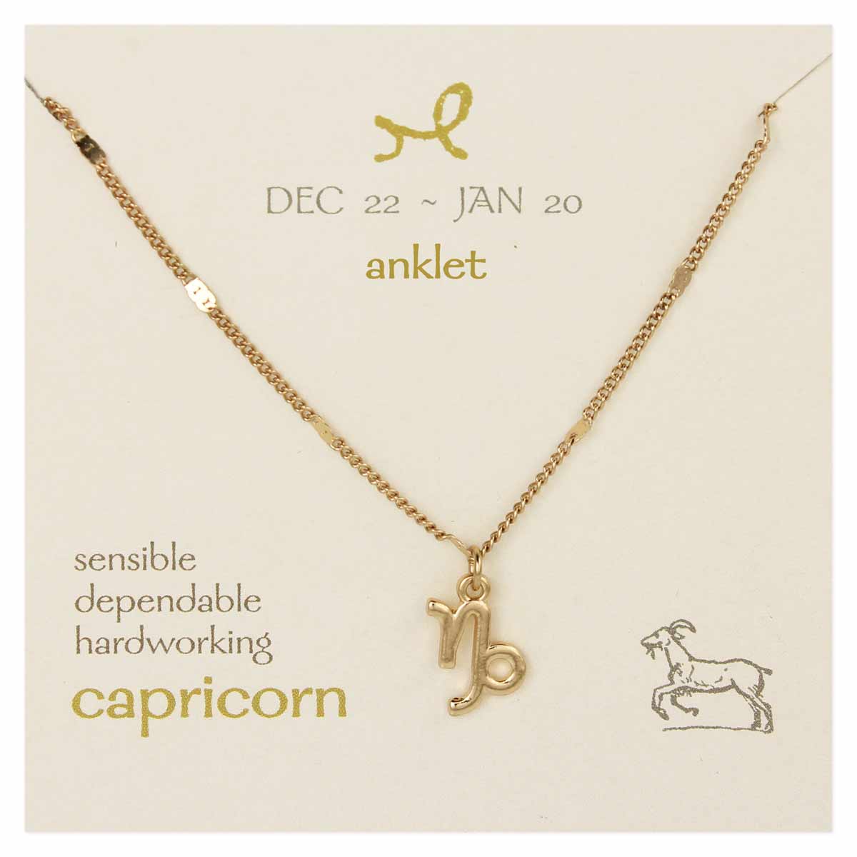Gold Chain Capricorn Charm Anklet