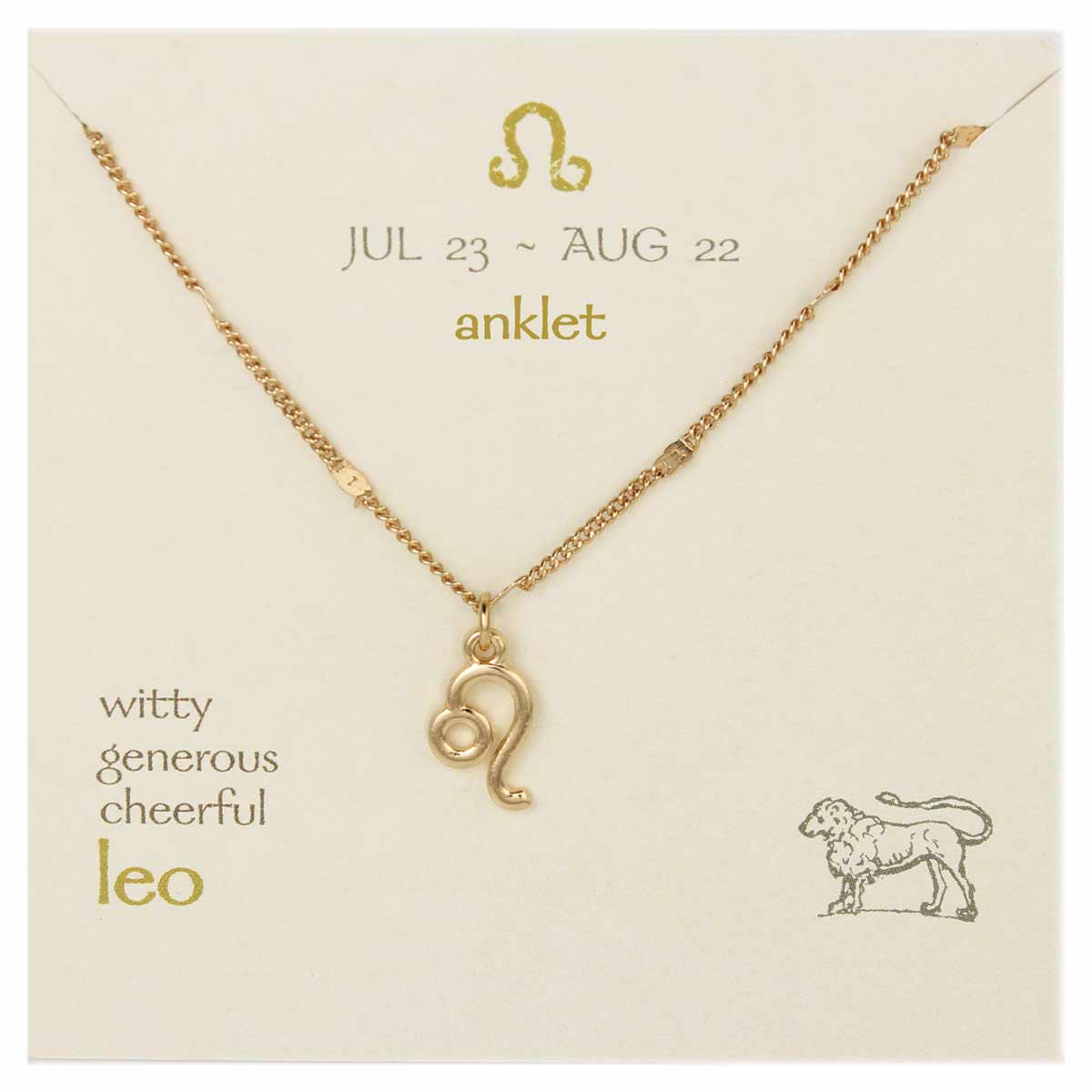 Gold Chain Leo Charm Anklet