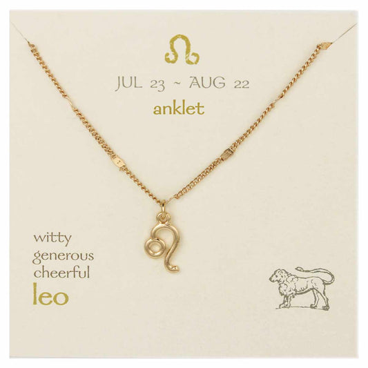 Gold Chain Leo Charm Anklet