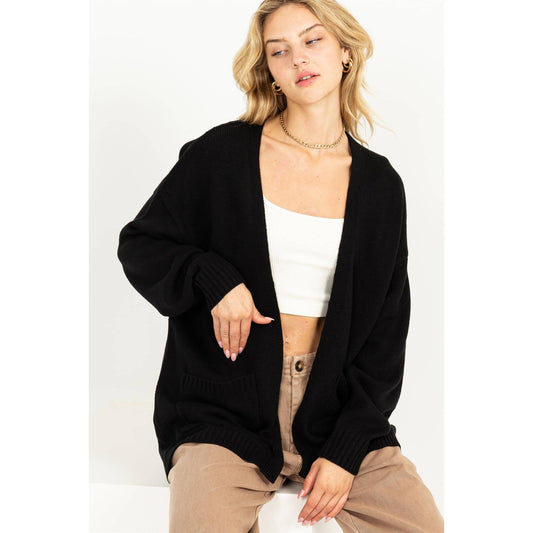 TRUE STORY OPEN FRONT CARDIGAN SWEATER
