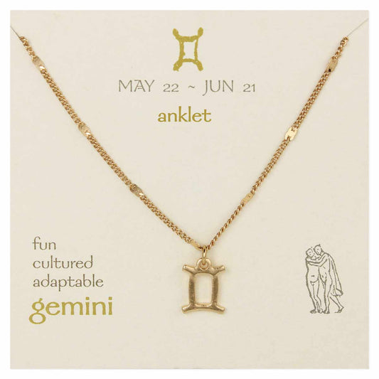 Gold Chain Gemini Charm Anklet