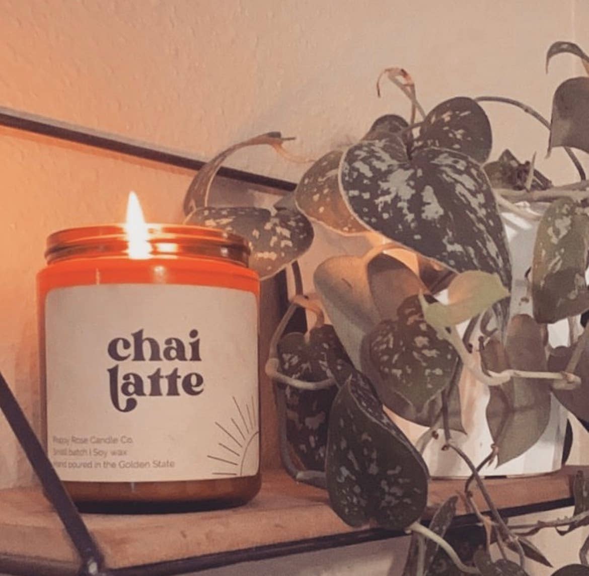 Chai Latte - 8 oz coconut soy candle amber jar