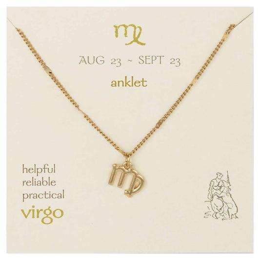 Gold Chain Virgo Charm Anklet