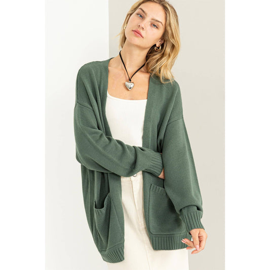 TRUE STORY OPEN FRONT CARDIGAN SWEATER